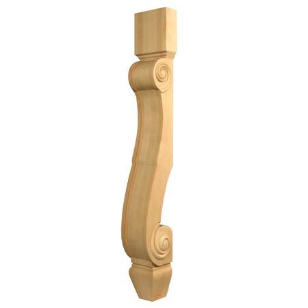 OSBORNE WOOD PRODUCTS 34 1/2 x 5 Revival Scroll Pilaster in Cherry 3522C